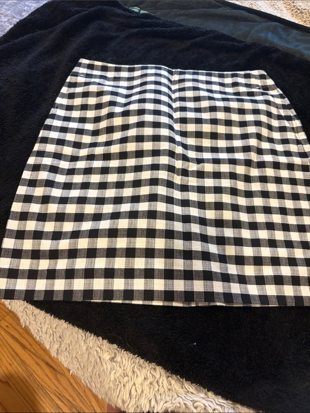 Black and White Gingham Pencil Skirt